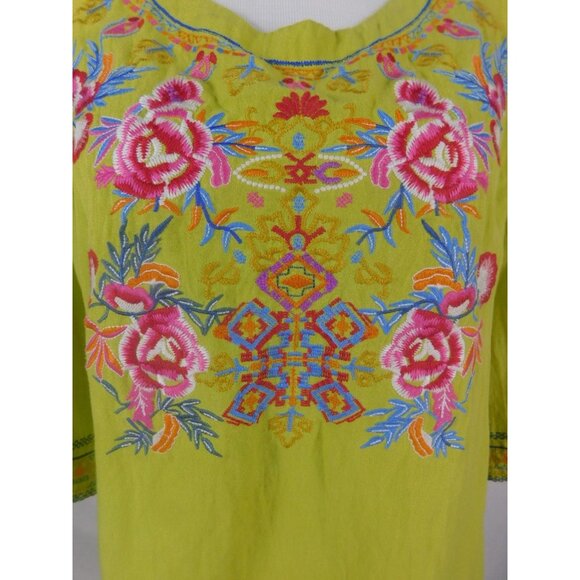 Calessa Large Embroidered Boho Peasant Tunic Boho Witch - Picture 3 of 11